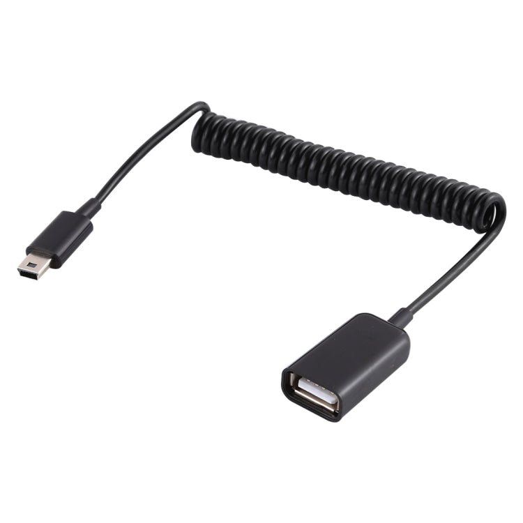 Mini cable de carga de resorte para computadora portátil, macho a USB hembra de 5 pines, Mini 5 Pin Male to USB Female