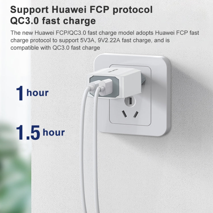 awei PD4 20W PD Type-C + QC 3.0 Interfaz USB Cargador de viaje de carga rápida con cable de datos, enchufe de la UE