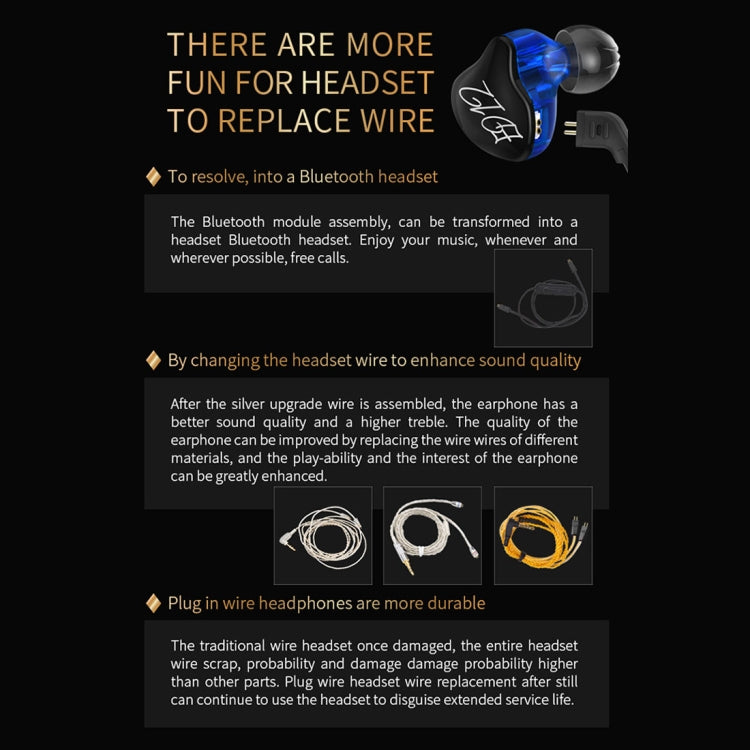 KZ ED12 Auricular con control de cable estilo intrauditivo con diseño deportivo y conector Jack de 3,5 mm, longitud del cable: 1,2 m, ED12