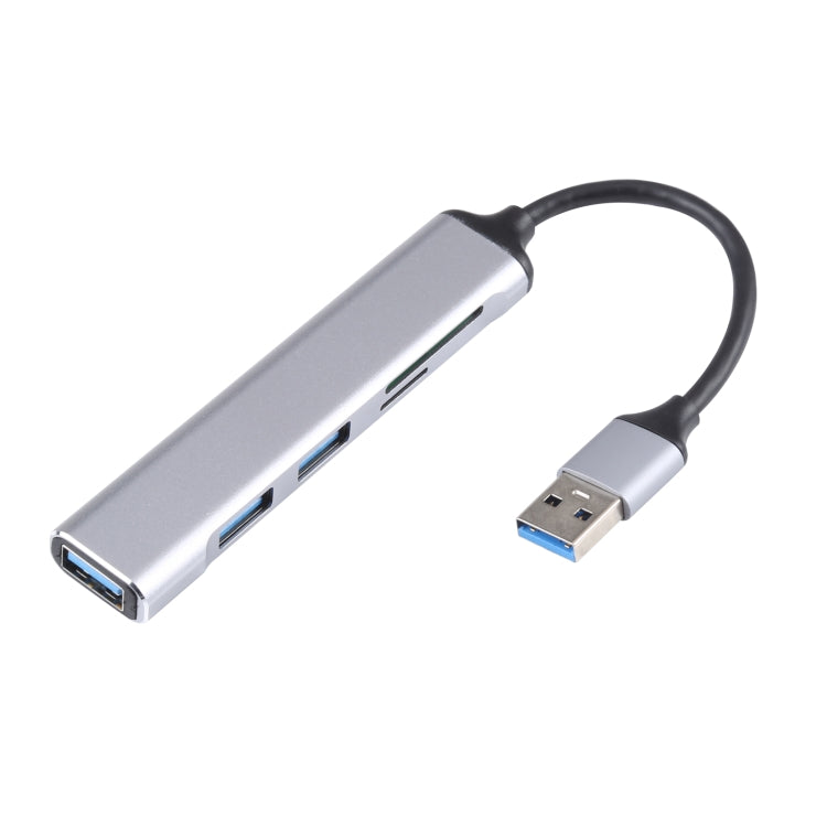5 en 1 USB 3.0 a ranura para tarjeta SD / TF + 3 puertos USB 3.0 Estación de acoplamiento multifuncional HUB, USB 3.0