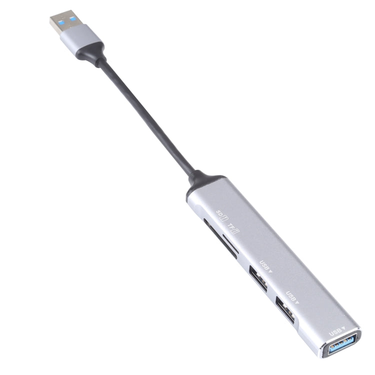 5 en 1 USB 3.0 a ranura para tarjeta SD / TF + 3 puertos USB 3.0 Estación de acoplamiento multifuncional HUB, USB 3.0