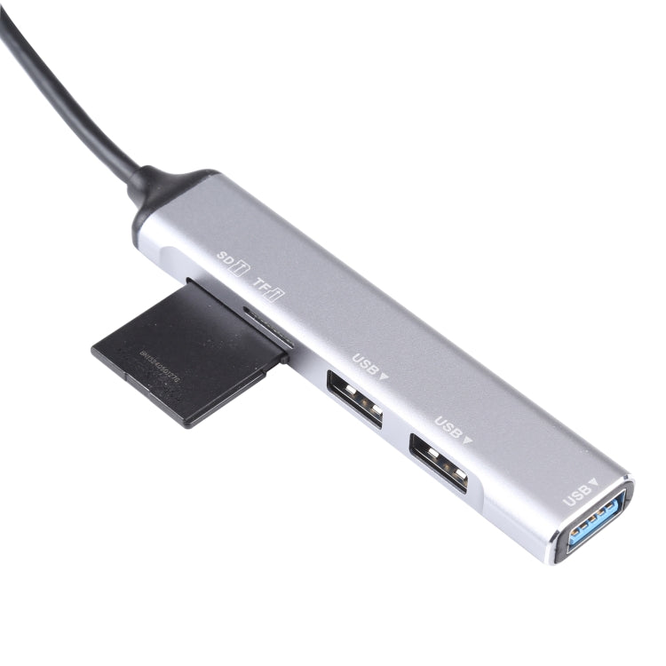 5 en 1 USB 3.0 a ranura para tarjeta SD / TF + 3 puertos USB 3.0 Estación de acoplamiento multifuncional HUB, USB 3.0