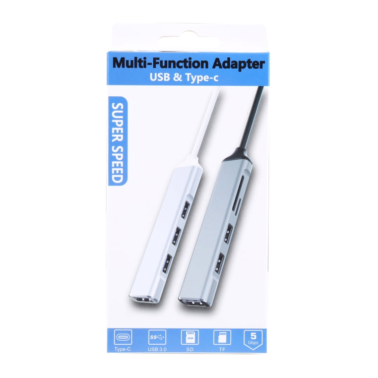 5 en 1 USB 3.0 a ranura para tarjeta SD / TF + 3 puertos USB 3.0 Estación de acoplamiento multifuncional HUB, USB 3.0