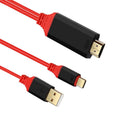 Interfaz de fuente de alimentación USB 2 en 1 USB-C / Type-C + a cable de video HDMI Ultra HD 4K x 2K, longitud: 2 m, Red USB Power Supply Interface
