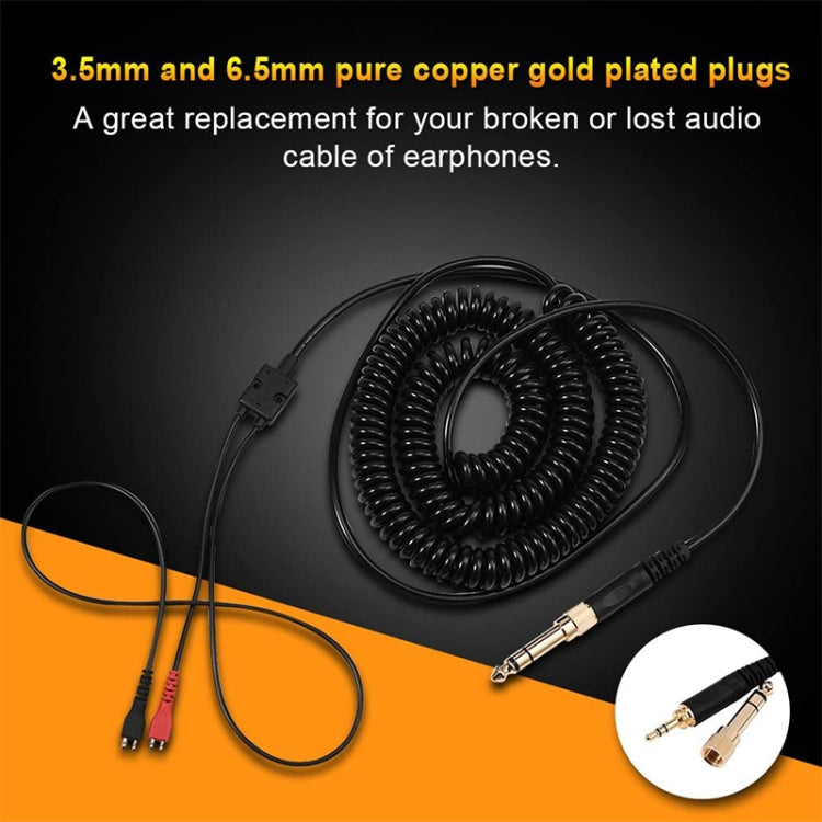 ZS0095 para cable de resorte para auriculares Sennheiser HD25 / HD560 / HD540 / HD430 / HD250, longitud del cable: 1,5 m-5 m, ZS0095