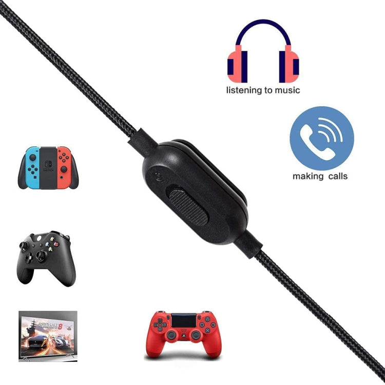 ZS0159 para Logitech G433 / G233 / G Pro / G Pro X Cable de audio para auriculares para juegos macho a macho de 3,5 mm con control por cable, longitud del cable: 2 m