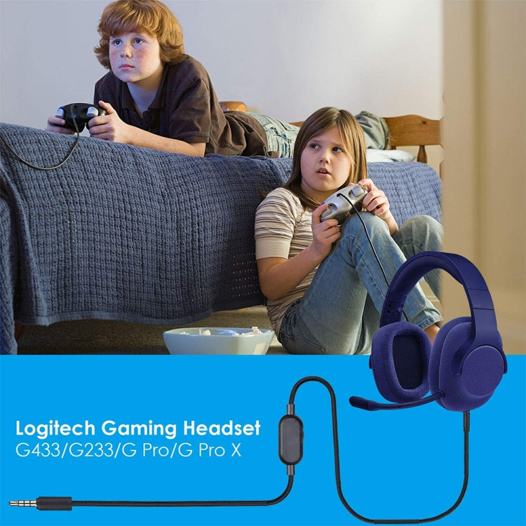 ZS0159 para Logitech G433 / G233 / G Pro / G Pro X Cable de audio para auriculares para juegos macho a macho de 3,5 mm con control por cable, longitud del cable: 2 m