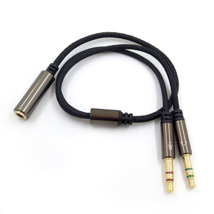 ZS0135 para SteelSeries Arctis 3/5/7 Cable adaptador de auriculares hembra de 3,5 mm a macho dual de 3,5 mm, longitud del cable: 30 cm, Adapter Cable