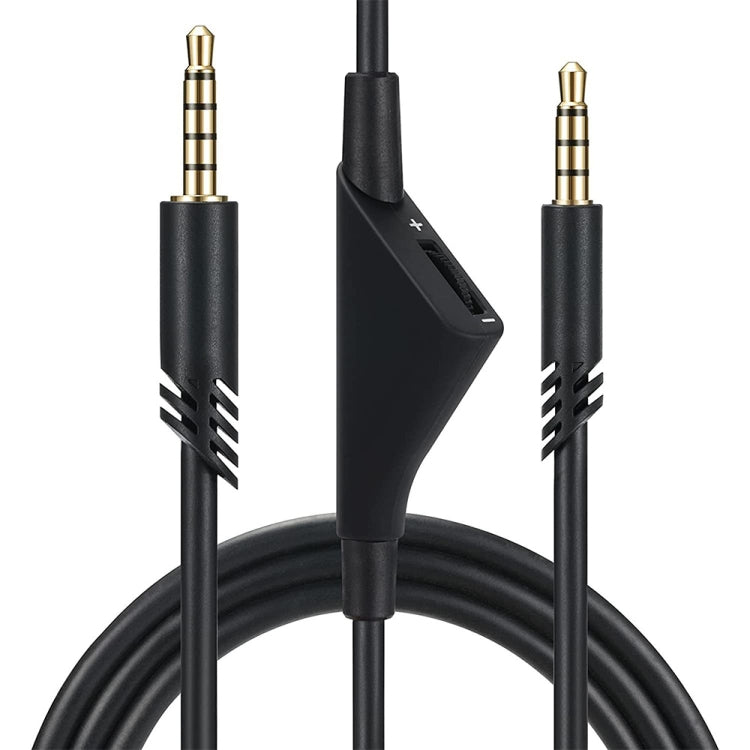 ZS0175 para Logitech Astro A10 / A40 / A30 Cable de audio para auriculares de volumen ajustable macho a macho de 3,5 mm, longitud del cable: 2 m, For Logitech Astro A10 2m