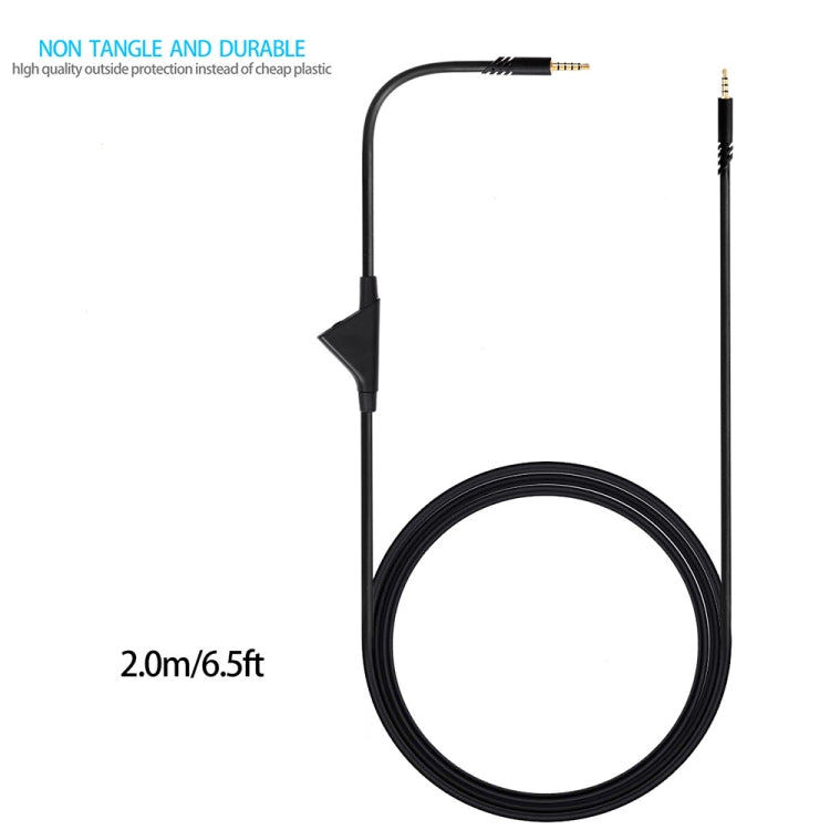 ZS0175 para Logitech Astro A10 / A40 / A30 Cable de audio para auriculares de volumen ajustable macho a macho de 3,5 mm, longitud del cable: 2 m, For Logitech Astro A10 2m