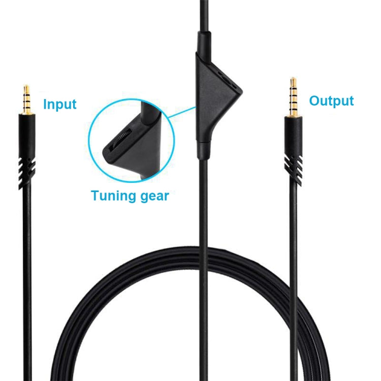 ZS0175 para Logitech Astro A10 / A40 / A30 Cable de audio para auriculares de volumen ajustable macho a macho de 3,5 mm, longitud del cable: 2 m, For Logitech Astro A10 2m