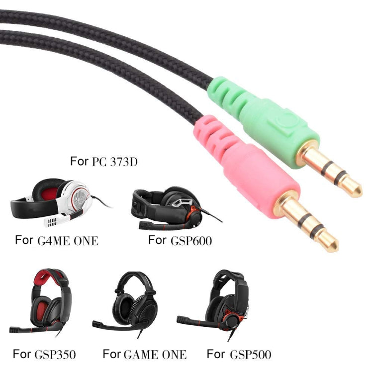 ZS0076 Cable de auriculares para juegos versión PC para Sennheiser PC 373D GSP 350 GSP 500 GSP 600 G4ME ONE GAME ZERO, PC Version