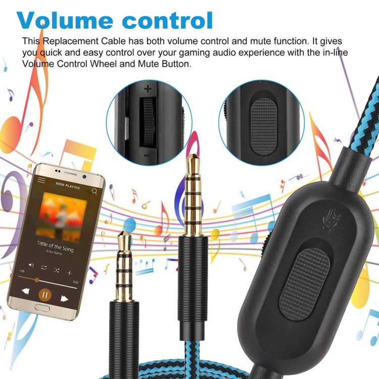 ZS0162 Versión de control por cable Cable de audio para auriculares para juegos para Logitech Astro A10 A40 A30, Wired Control Version