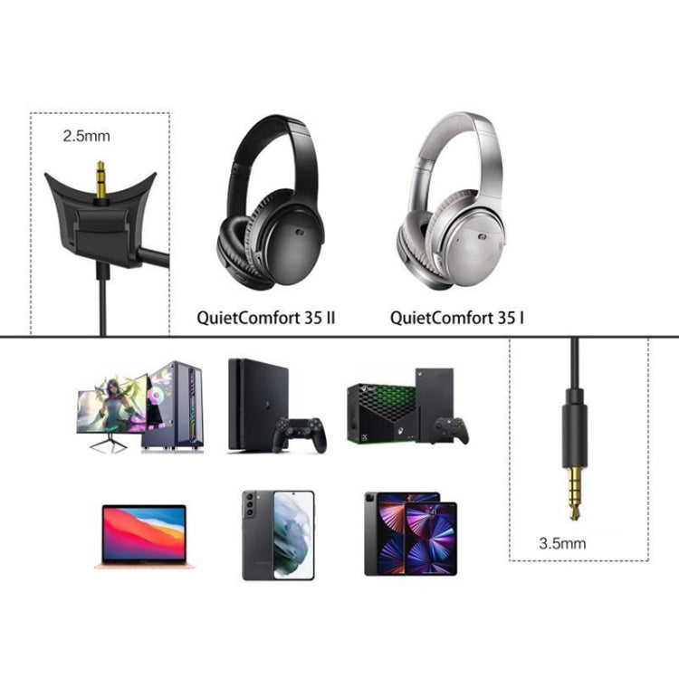 Cable de auriculares con cancelación de ruido para juegos ZS0217 para BOSE QC35I / QC35II