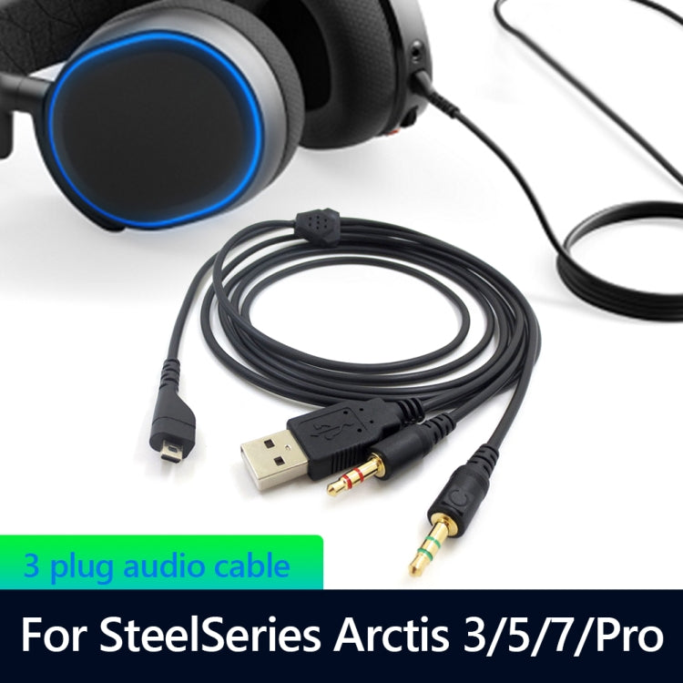 Cable de audio para auriculares de 3 clavijas ZS0224 para SteelSeries Arctis 3/5/7/Pro, ZS0224