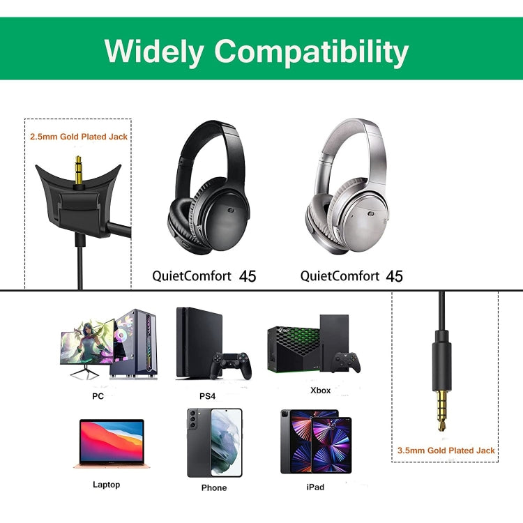 Cable de auriculares para juegos ZS0242 para BOSE QC45