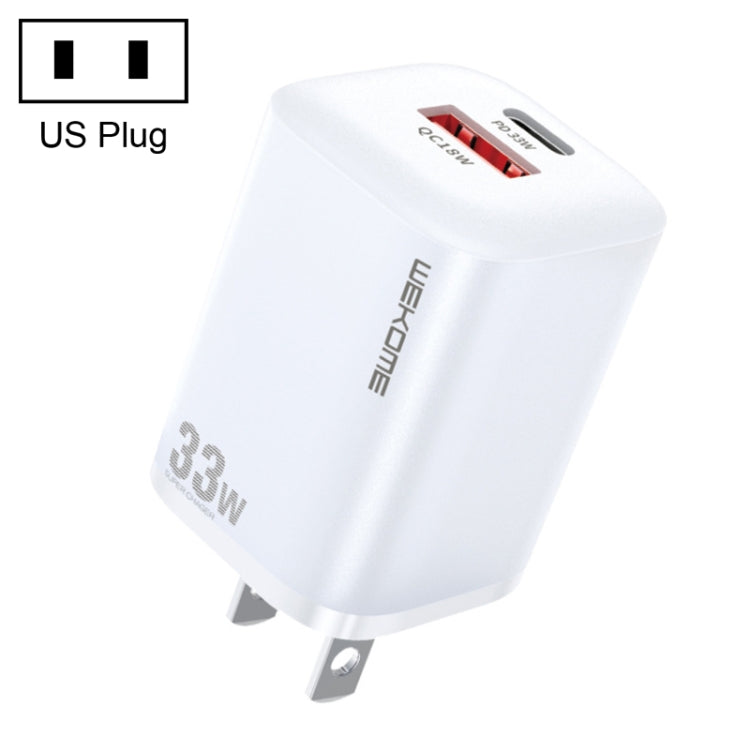 Cargador rápido WK WP-U140 33W Power Series USB + USB-C/Type-C, especificaciones: enchufe de EE. UU., 33W US Plug