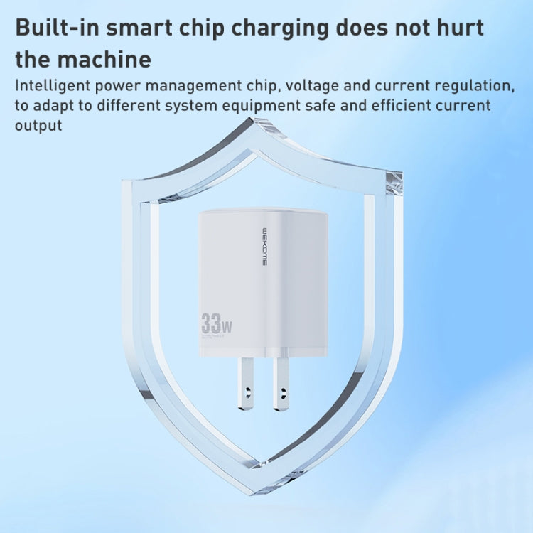 Cargador rápido WK WP-U140 33W Power Series USB + USB-C/Type-C, especificaciones: enchufe de EE. UU., 33W US Plug
