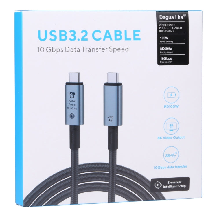 Cable de vídeo USB-C/Type-C de 10 Gbps 8K a USB-C/Type-C compatible con USB 3.2, longitud: 1 m, 10Gbps Type-C to Type-C