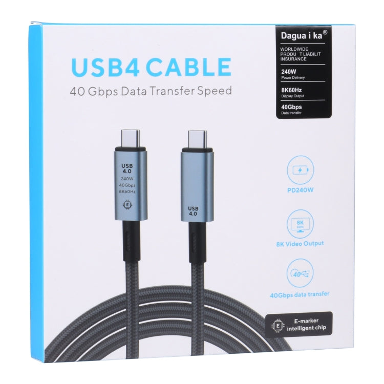 Cable de vídeo USB-C/Type-C de 40 Gbps 8K a USB-C/Type-C compatible con USB 4, longitud: 1 m, 40Gbps Type-C to Type-C