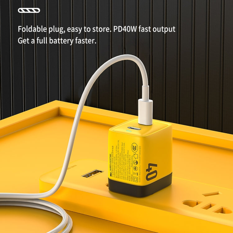 WK WP-U128 Cargador de nitruro de galio con interfaz dual USB-C/tipo-C de 40 W, especificaciones: enchufe de EE. UU., US Plug