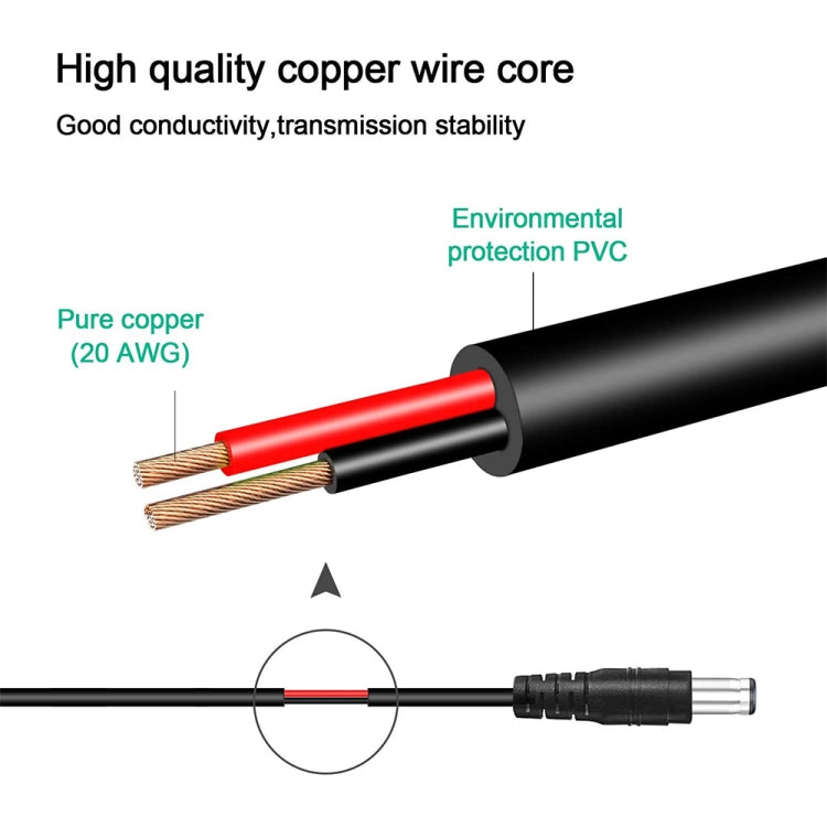 Cable de carga de alimentación para computadora portátil USB-C / Type-C a 5,5 x 2,1 mm, longitud del cable: aproximadamente 1,5 m, Type-C to 5.5 x 2.1mm