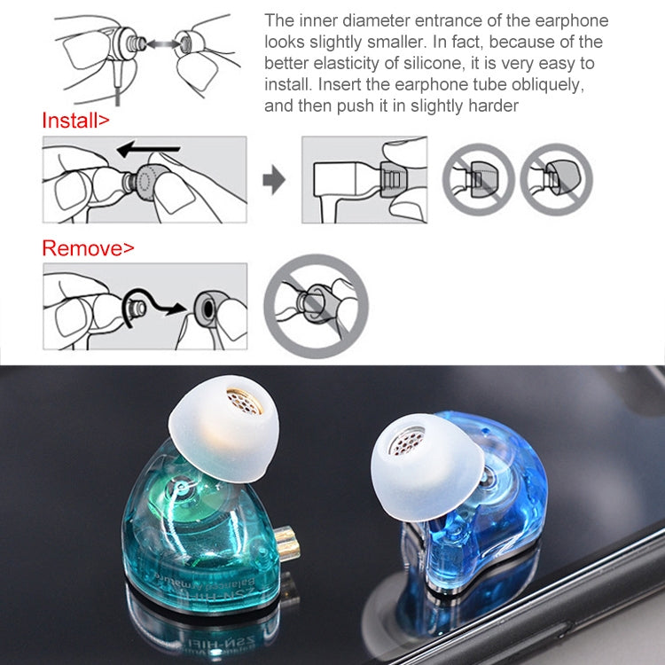 Auriculares de silicona con rosca KZ de 6 piezas para todos los auriculares internos