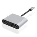 Estación de acoplamiento multifuncional 2 en 1 USB-C / Type-C a HDMI+VGA HUB