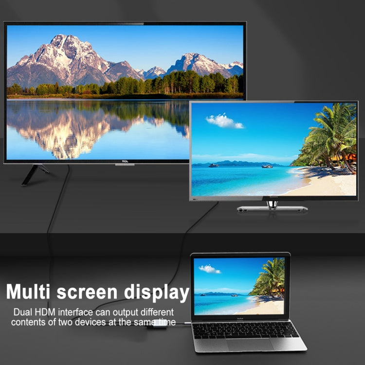 Estación de acoplamiento multifunción USB-C / Type-C a HDMI HUB dual 2 en 1