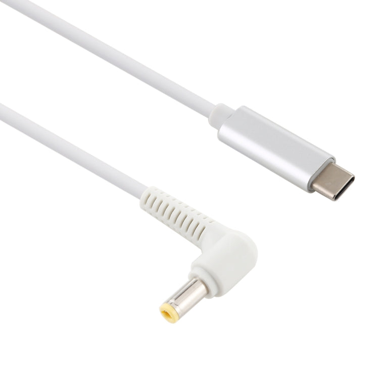 Cable de carga de alimentación para computadora portátil USB-C / Type-C a 5,5 x 2,5 mm, longitud del cable: aproximadamente 1,5 m, Type-C to 5.5 x 2.5mm(Elbow)