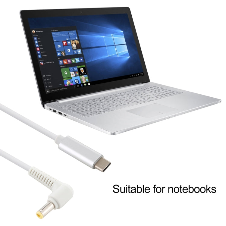 Cable de carga de alimentación para computadora portátil USB-C / Type-C a 5,5 x 2,5 mm, longitud del cable: aproximadamente 1,5 m, Type-C to 5.5 x 2.5mm(Elbow)