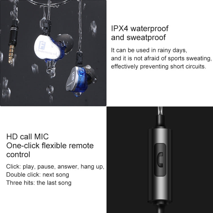 Auriculares internos de música deportivos QKZ CK9 HiFi de cuatro unidades