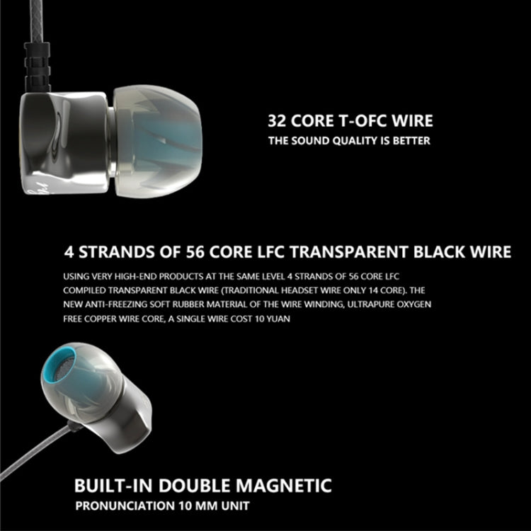 QKZ DM7 Auriculares internos de música deportivos totalmente metálicos de alta calidad, versión básica