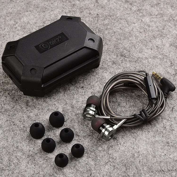 QKZ DM9 Auriculares internos de música deportivos totalmente metálicos de alta calidad, versión con micrófono