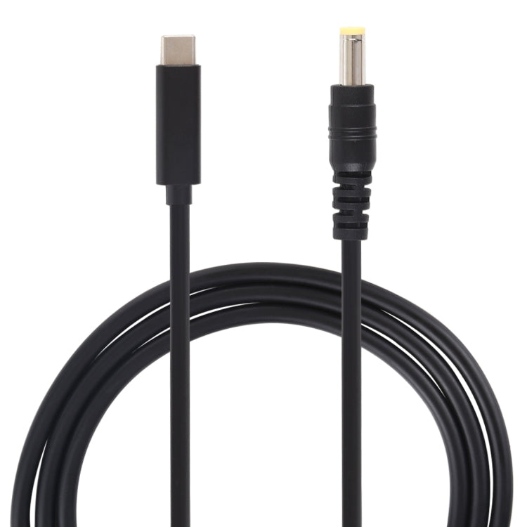Cable de carga de alimentación para computadora portátil USB-C / Type-C a 5,5 x 2,5 mm, longitud del cable: aproximadamente 1,5 m (negro), Type-C to 5.5 x 2.5mm(Straight)