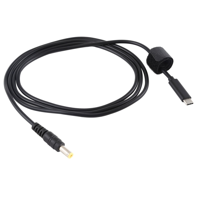 Cable de carga de alimentación para computadora portátil USB-C / Type-C a 5,5 x 2,5 mm, longitud del cable: aproximadamente 1,5 m (negro), Type-C to 5.5 x 2.5mm(Straight)