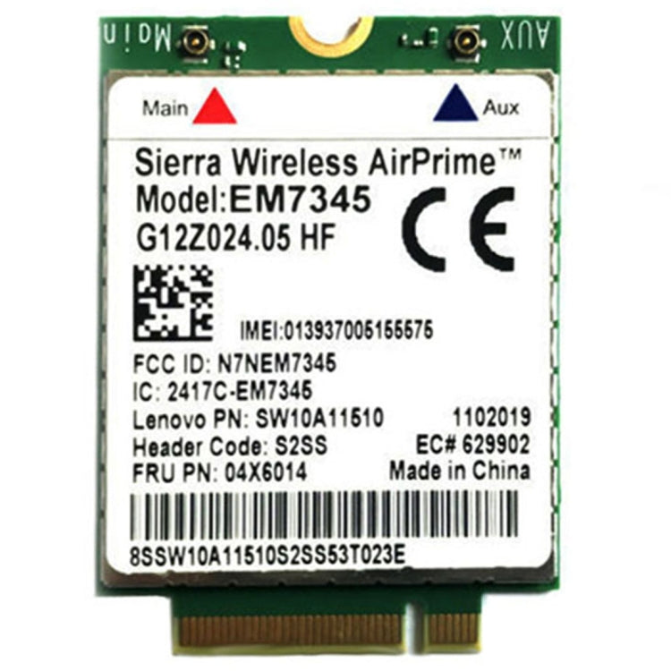 Módulo EM7345 4G Tarjeta NGFF M.2 WWAN 04 x 6014 Tarjeta 4G LTE / HSPA + 42Mbps para Lenovo IBM / ThinkPad T450 / X240, EM7345