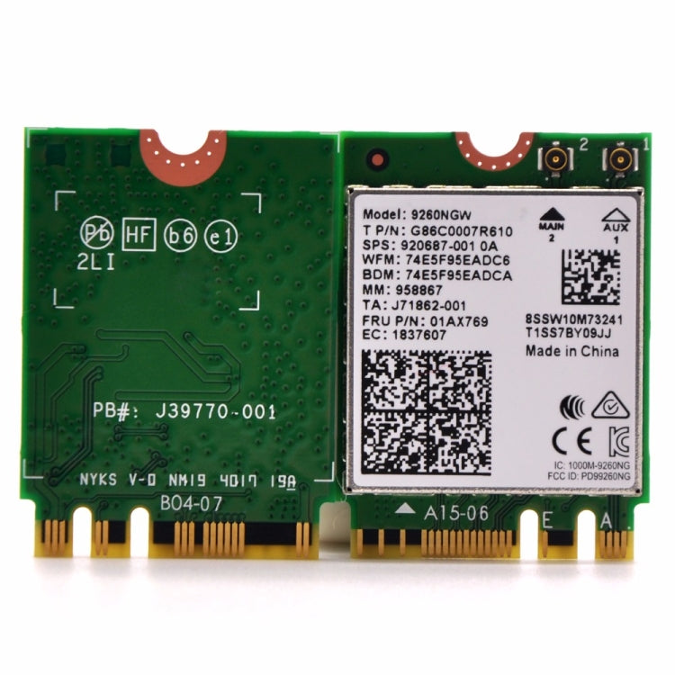 Tarjeta de red WLAN Bluetooth 5.0 9260NGW Wireless-AC de doble banda 802.11ac 1730Mbps, 9260NGW Wireless-AC