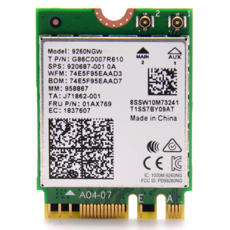 Tarjeta de red WLAN Bluetooth 5.0 9260NGW Wireless-AC de doble banda 802.11ac 1730Mbps, 9260NGW Wireless-AC