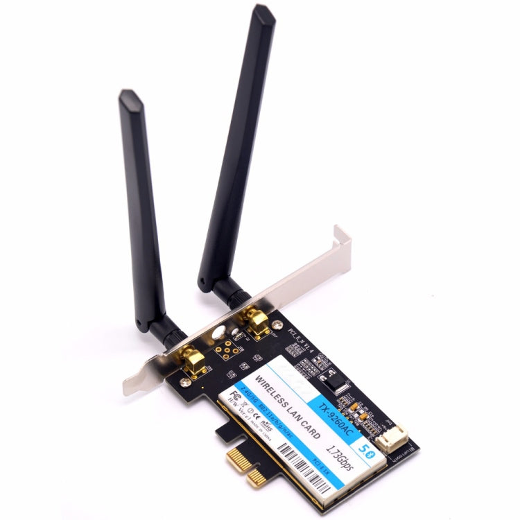 TX-9260AC Adaptador WiFi PCI-e de escritorio de doble banda 802.11ac 1730Mbps + tarjeta de red WLAN Bluetooth 5,0 para Intel 9260ac, TX-9260AC 1730Mbps