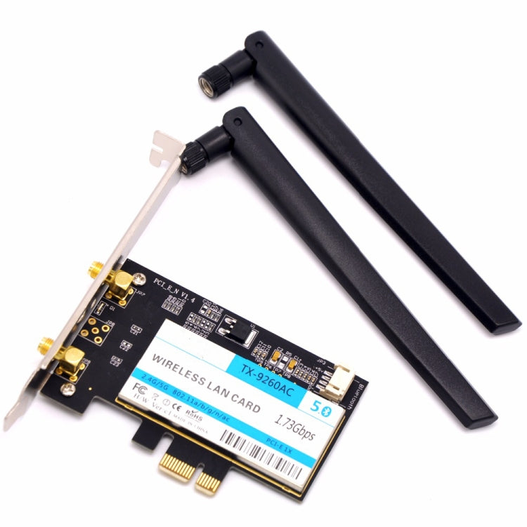 TX-9260AC Adaptador WiFi PCI-e de escritorio de doble banda 802.11ac 1730Mbps + tarjeta de red WLAN Bluetooth 5,0 para Intel 9260ac, TX-9260AC 1730Mbps