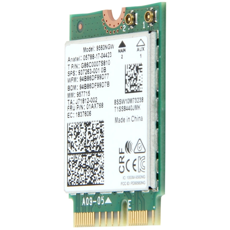 9560NGW doble banda 1,73 Gbps inalámbrico para Intel 9560ac NGFF Key E tarjeta Wifi 8020.11ac Bluetooth 5,0 portátil para Windows 10, 9560NGW  Intel 9560ac