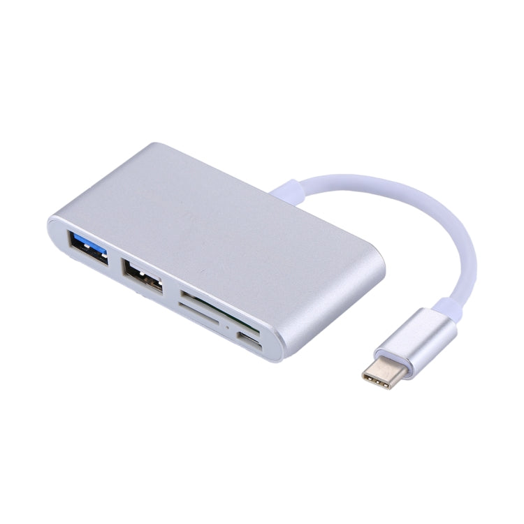 5 en 1 Micro SD + SD + USB 3.0 + USB 2.0 + Puerto Micro USB a USB-C / Type-C OTG COMBO Adaptador Lector de tarjetas para tableta, teléfono inteligente, PC, 5 in 1(Silver), 5 in 1(Gold)