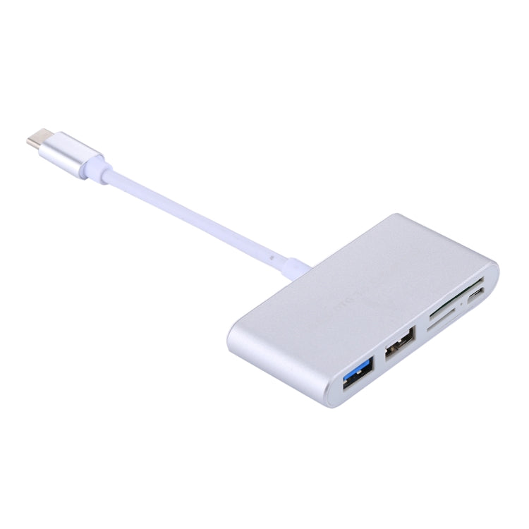 5 en 1 Micro SD + SD + USB 3.0 + USB 2.0 + Puerto Micro USB a USB-C / Type-C OTG COMBO Adaptador Lector de tarjetas para tableta, teléfono inteligente, PC, 5 in 1(Silver), 5 in 1(Gold)