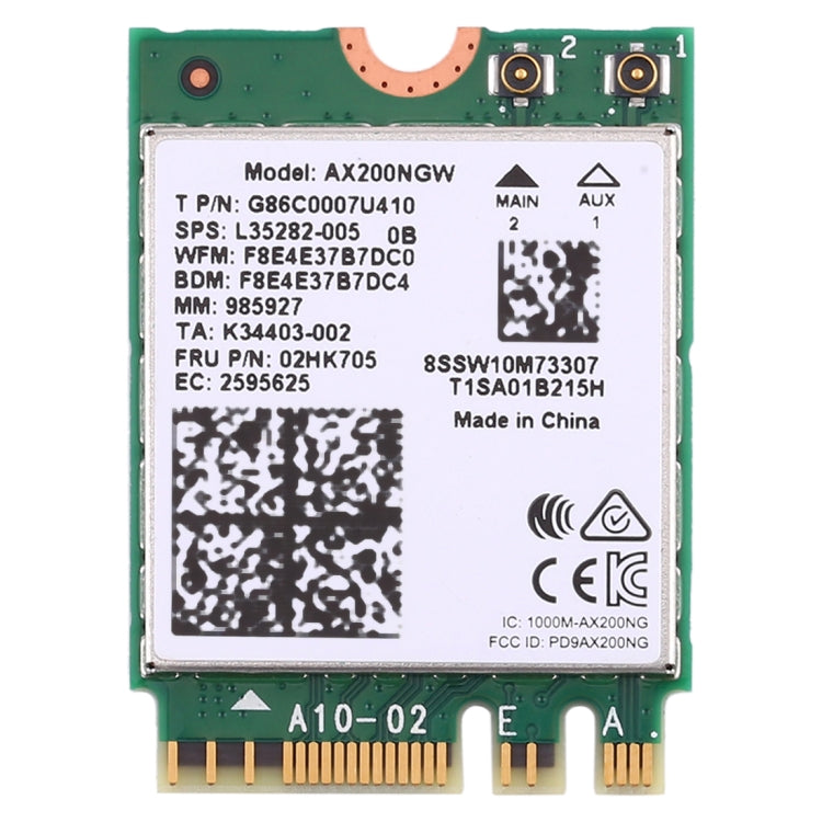 Tarjeta de red inalámbrica AX200 2400Mbps AX200NGW NGFF M.2 Bluetooth 5,0 Wifi de doble banda 2,4G/5G 802,11 ac/ax