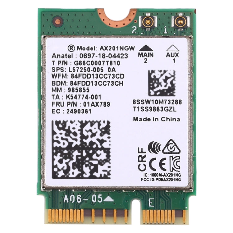 AX201 Bluetooth 5.0 Doble Banda 2.4G/5G Tarjeta Wifi NGFF Inalámbrica AX201NGW 802.11 ac/ax 2.4Gbps Wlan Adaptador