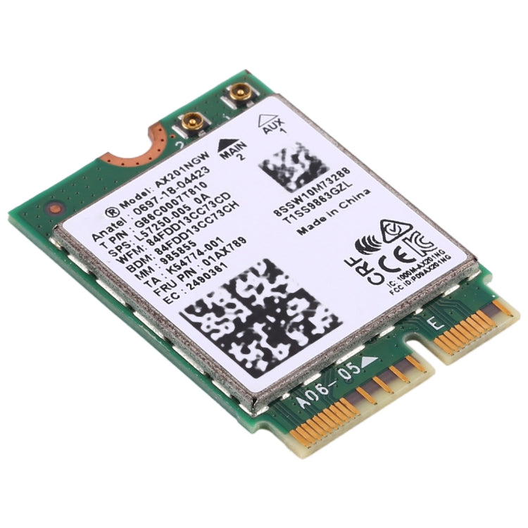 AX201 Bluetooth 5.0 Doble Banda 2.4G/5G Tarjeta Wifi NGFF Inalámbrica AX201NGW 802.11 ac/ax 2.4Gbps Wlan Adaptador