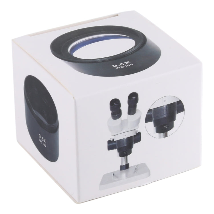 Microscopios estéreo Lente objetivo auxiliar Lente Barlow Lupa 0.5X WD165, 0.5X WD165