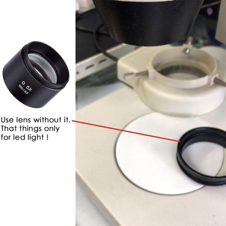Microscopios estéreo Lente objetivo auxiliar Lente Barlow Lupa 0.5X WD165, 0.5X WD165