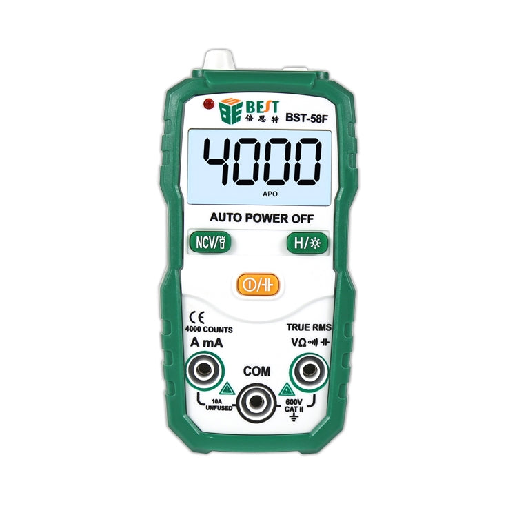 MEJOR BST-58F Multímetro de rango automático completo sin cambio Identificación inteligente Multímetro digital Mini instrumento eléctrico para el hogar